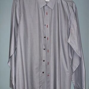 Men's UNTUCKit Wrinkle Free 2XL Long Sleeve Button Shirt Grey